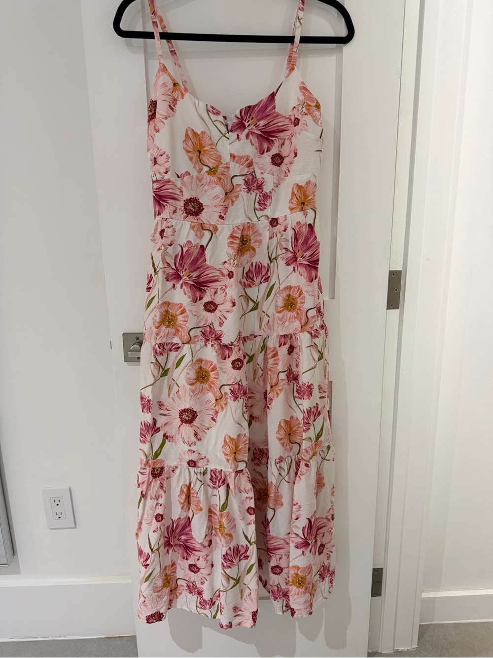 june & hudson Pink and Cream Floral Maxi Dress